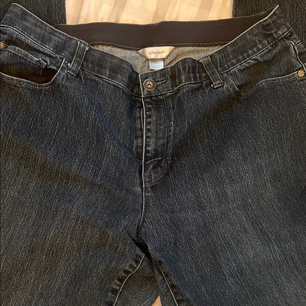 CJ Banks Jeans in Blue with Stretch Fabric and Straight Leg
